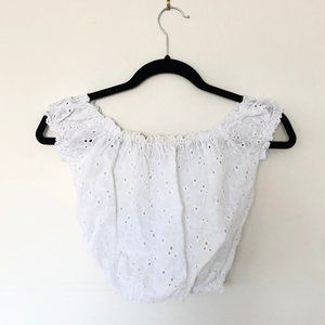 Brandy Melville floral eyelet crop top